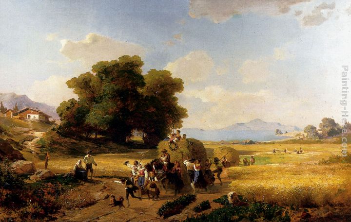 The Last Day Of The Harvest painting - Franz Richard Unterberger The Last Day Of The Harvest art painting